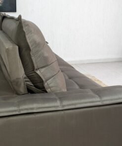 Sofá Retrátil Reclinável Atenas 2.90m Veludo Cinza 813 D33 e Molas Ensacadas