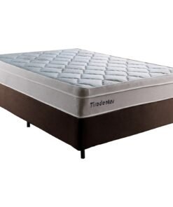 Colchão Casal Tiradentes D28 + Base Box Simples Corino Marrom – COLCHOMINAS + BIOSTAR