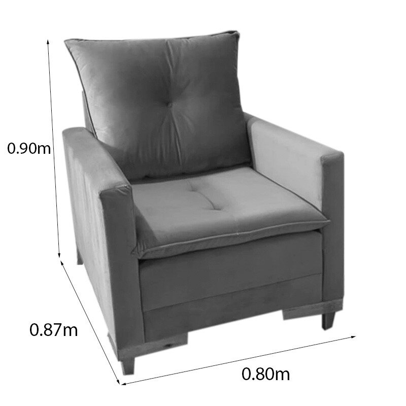 Poltrona Paris Veludo Azul - Imagem 7