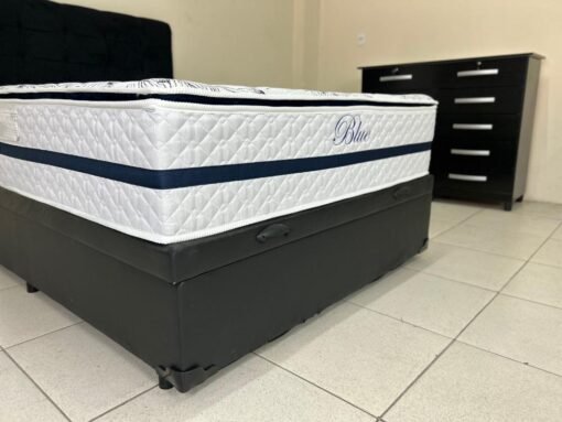 Combo Colchão Blue Molas Ensacadas Queen – 158x198x32 + Base Box Baú Classic Queen – Preto Corino - Imagem 3