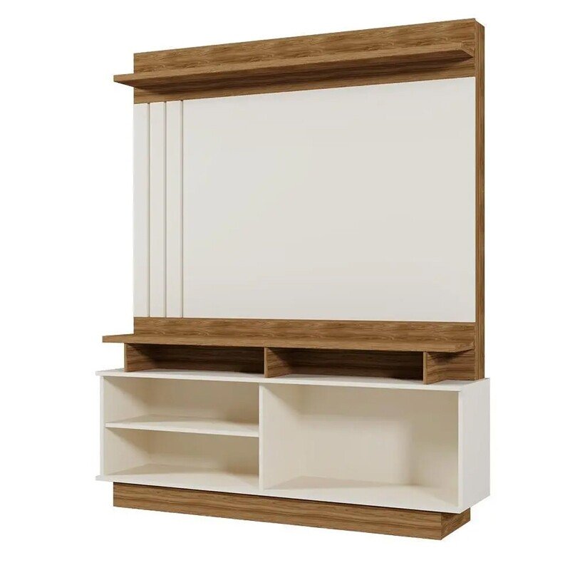 Home Goiás com Detalhe Ripado larg. 1.50m Off/Amêndoa - Mobler - Imagem 2