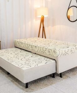 Cama Unibox Solteiro com Auxiliar D-28 Sonho Bom Bege Nosso Sonho