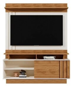 Home Goiás com Detalhe Ripado larg. 1.50m Off/Amêndoa - Mobler