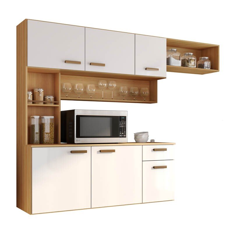 Kit Cozinha Suspensa Manu Larg. 1.80m Freijó/Off Poliman - Imagem 3