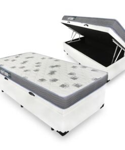 Colchão Solteiro Light D33 + Base Box Baú Branco - ORTOBOM + BIOSTAR