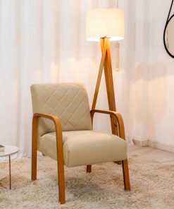 Poltrona Ayla Veludo Bege 6010