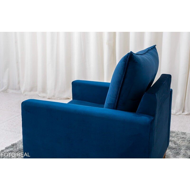 Poltrona Paris Veludo Azul - Imagem 5