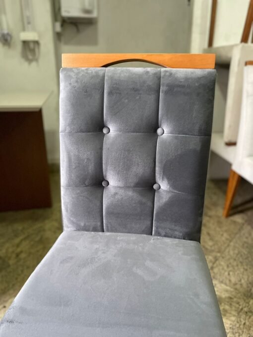 Kit 2 Cadeiras Nicole Mel/Veludo Grafite – OURO DECOR - Imagem 3