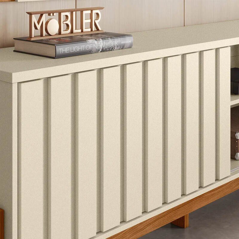 Rack Bancada New Aurora larg. 1.88m Pérola Metalizada/Cinamomo Mel - Mobler - Imagem 4