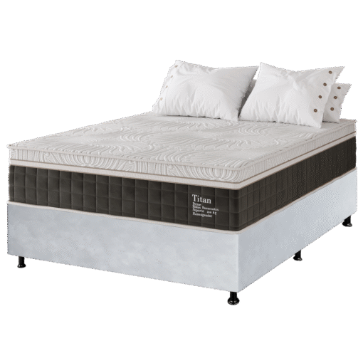 Colchão Casal Terapêutico Massageador Titan D28 + Base Box Simples Corino Branco – VIERO MÓVEIS + BIOSTAR - Imagem 5