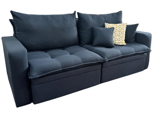 Sofá Retrátil Baú Versate 2,40 m Linho Azul - ARJAN DECOR - Imagem 5