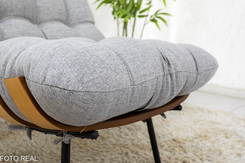 Poltrona Florença C/Puff Linho Cinza 1008 Larg. 0.68m - Imagem 5