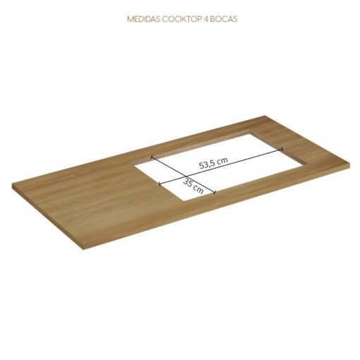 Balcão Cronus Cooktop 4 Bocas - Branco - Imagem 3