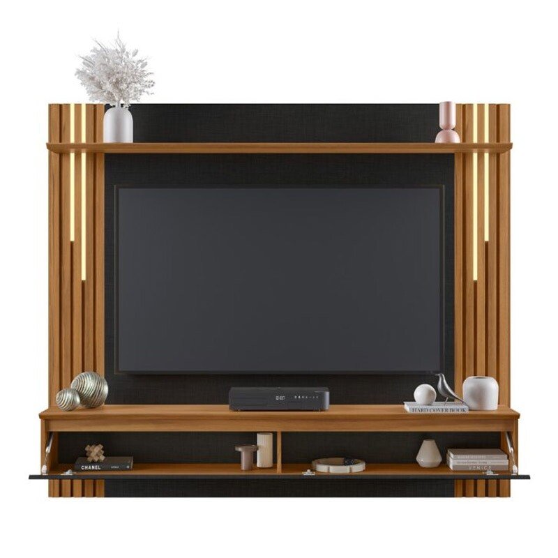 Painel NT 1345 Preto/Freijó Ripado C/ Led TV até 65 Polegadas Larg. 1.80m - Notável - Imagem 2