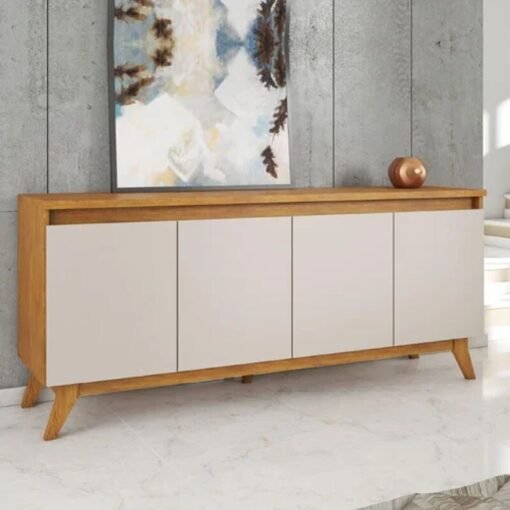 Buffet Filipe com 4 Portas larg. 1.56m Mel/Off White Viero