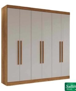 Roupeiro Casal Recife Cinamomo/Off 6 Portas Larg. 1.80m - Sallêto
