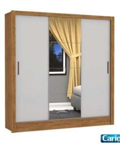 Roupeiro Dubai Cinamomo/Off 03 Portas C/ 1 Espelho Larg. 1.79m - Carioca