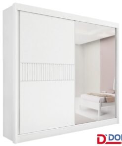 Guarda-Roupa Casal 2 Portas Titanium Ripado MDF Branco Larg. 2.20m D Doro