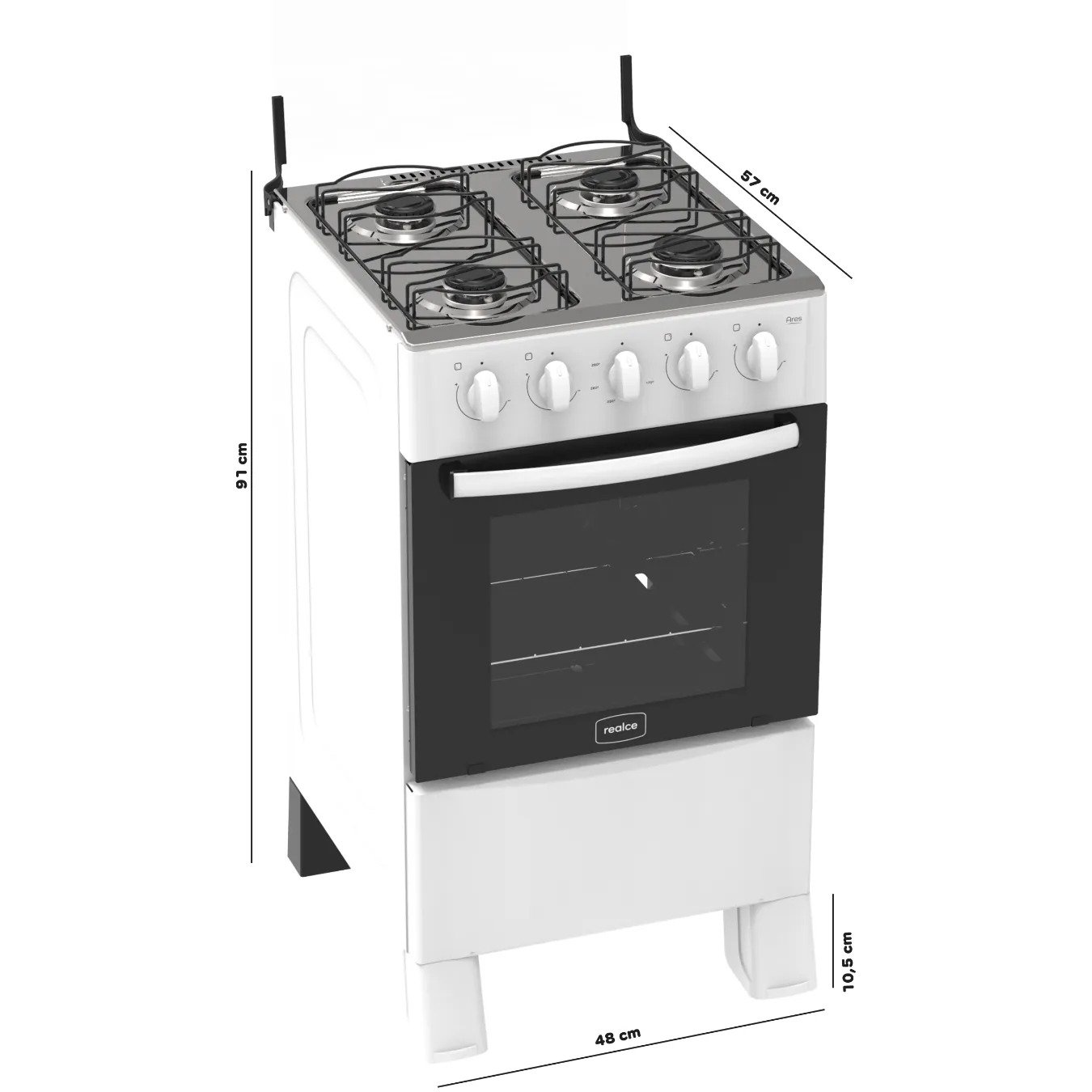 Fogão 4 Queimadores Ares Branco - REALCE ELETRODOMÉSTICOS - Imagem 6