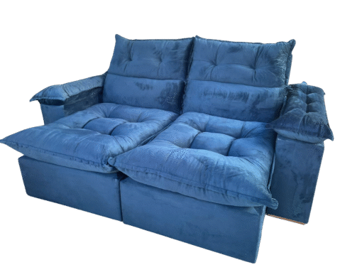 Sofá Retrátil e Reclinável Imperial 2,00 m Veludo Jolie Azul 07 - IMPERIAL DECOR - Imagem 3