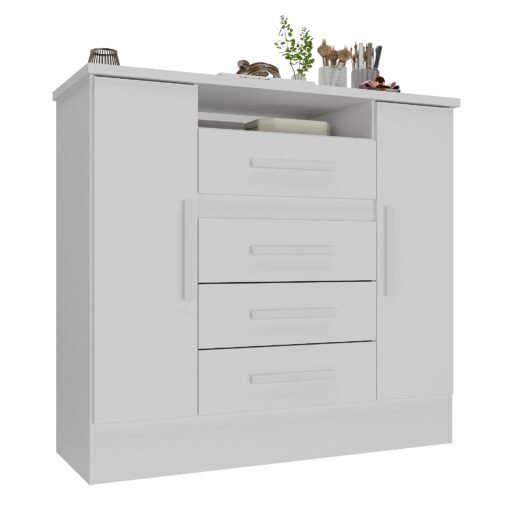 Cômoda 4 Gavetas e 2 Sapateiras Laguna 11CO2430 Branco - RODIAL MÓVEIS - Imagem 4
