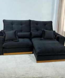 Sofá Retrátil e Reclinável Arthur/Toronto 2,50 m Preto 4062 – D’VITRINE ESTOFADOS
