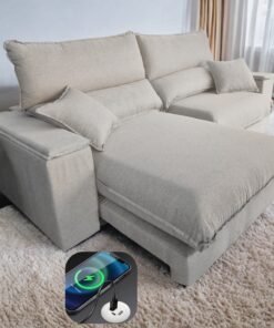 Sofá Retrátil e Reclinável Apogeu 2,30 m Linho Cru 304 – ZARAT ESTOFADOS