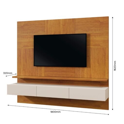 Painel até 75" Nápoles Naturale/Off White - MAVAULAR - Imagem 4