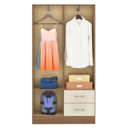 Guarda-Roupa 4 Portas Panamá 4002 + Cômoda 5 Gavetas Aruba Cinamono/Off White – FELLICCI - Imagem 3