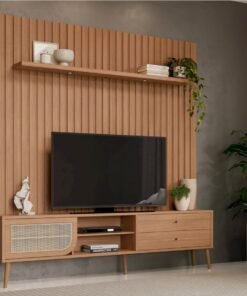 Painel + Rack até 75" TB346F Freijó - DALLA COSTA