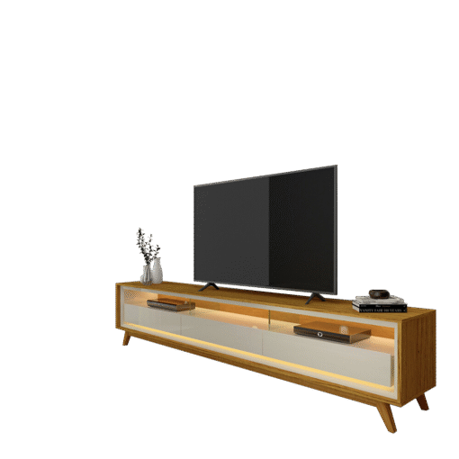 Rack até 75" Requinte 212 Naturale/Off White - GELIUS - Imagem 2