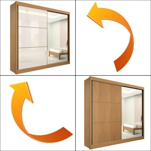 Guarda-Roupa 2 Portas Titanium 2,20 m Cinamono/Off White/Cinamono – D’DORO MÓVEIS - Imagem 5