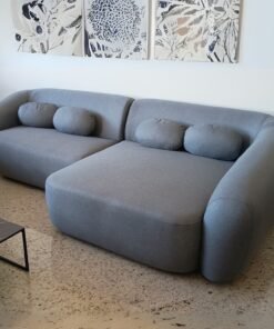 Sofá Living Chelles 3375 2,40 m Linho Cinza 9235 - GRALHA AZUL