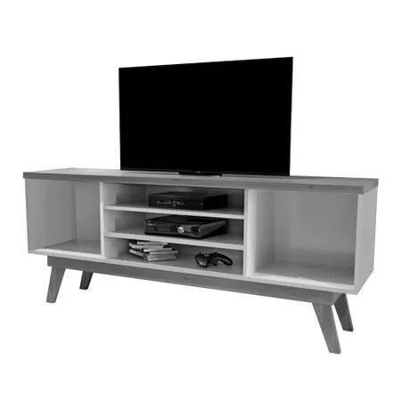 Rack até 65" Detroit Cinamono/Off White - VALDEMÓVEIS - Imagem 4