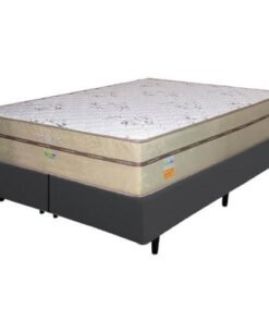 Colchão Queen Toronto D28 + Base Box Simples Corino Preto – ECOTEC + ALTO NÍVEL CAMAS E COLCHÕES
