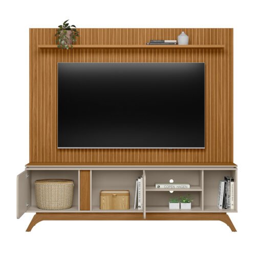 Painel até 75″ Gênova 2.0 Nature + Rack Istambul Nature/Off White – LINEA BRASIL - Imagem 3