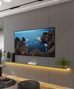 Painel até 85" Nobre Ripado 230 Cinza - GELIUS