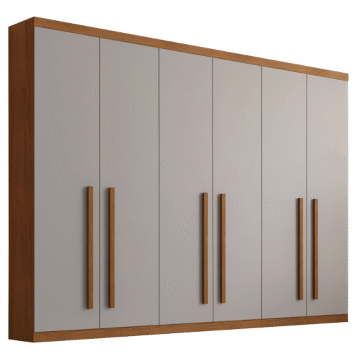 Guarda-Roupa 6 Portas Pernambuco 2,73 m Naturale/Off White - RUFATO - Imagem 2