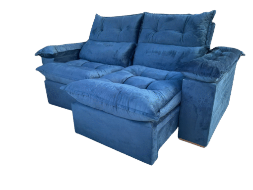 Sofá Retrátil e Reclinável Imperial 2,00 m Veludo Jolie Azul 07 - IMPERIAL DECOR - Imagem 2