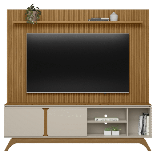 Painel até 75″ Gênova 2.0 Nature + Rack Istambul Nature/Off White – LINEA BRASIL - Imagem 5