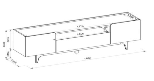 Rack até 75" Orlando Tauari/Off White Brilho - LINEA BRASIL - Imagem 2