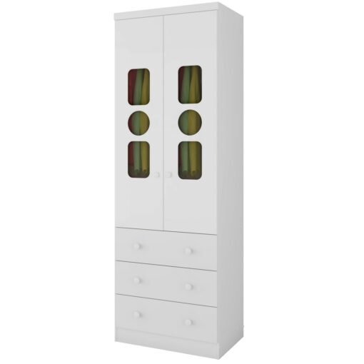 Guarda-Roupa 2 Portas Tedy Branco Brilho - PEROBA MÓVEIS - Imagem 4