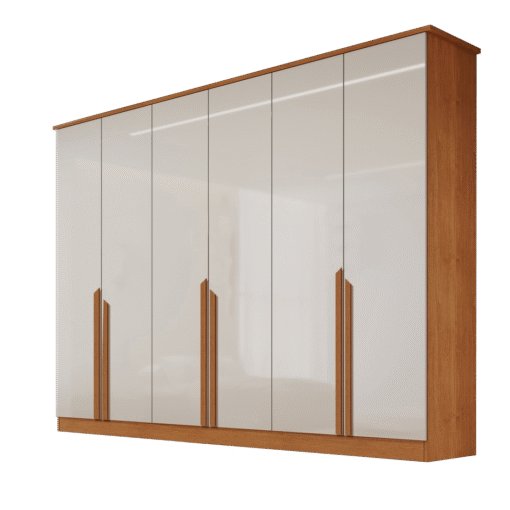 Guarda-Roupa 6 Portas Bianca 2,30 m Nature/Off White - BIANCHI - Imagem 3