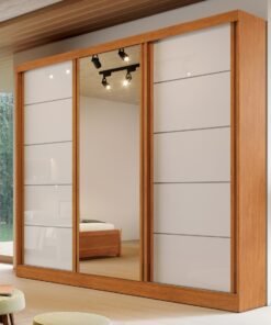 Guarda-Roupa 3 Portas Capri 2,21 m Nature/Off White - BIANCHI