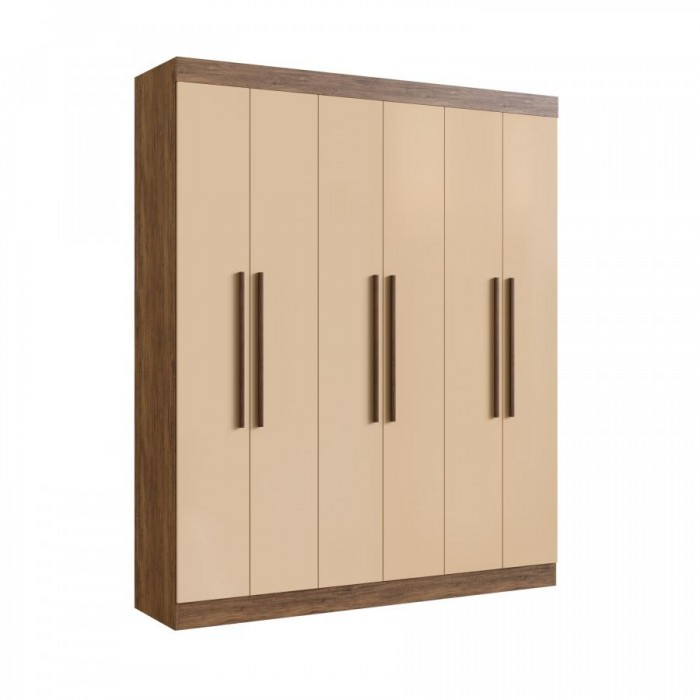 Guarda-Roupa 6 Portas New York 21706 1,80 m Castanho/Nude – DORIPEL - Imagem 2