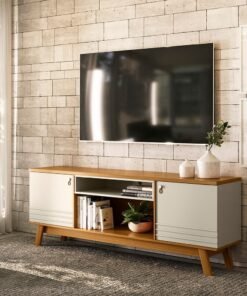 Rack até 75" Colorado Nature/Off White - LINEA BRASIL