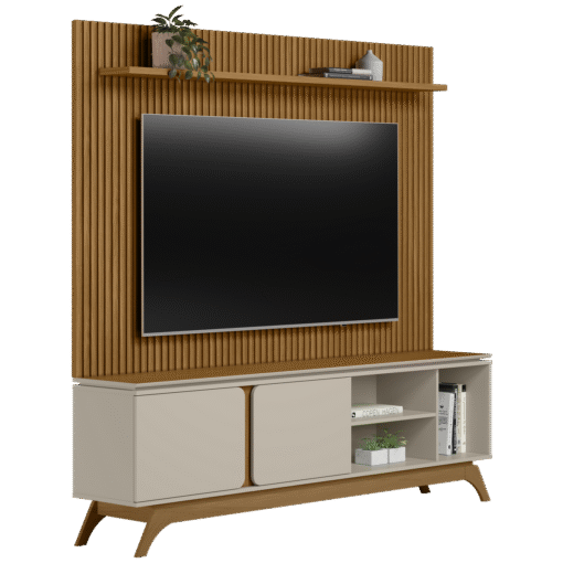 Painel até 75″ Gênova 2.0 Nature + Rack Istambul Nature/Off White – LINEA BRASIL - Imagem 6