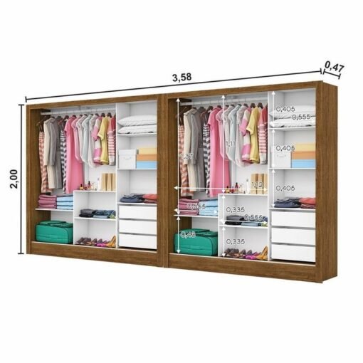 Closet Dubai/Santiago 1,79 m x 1,79 m Cinamono – CARIOCA MÓVEIS - Imagem 2