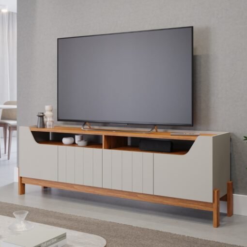 Bancada até 70″ Moema Off White/Cinamono – PERMÓBILI