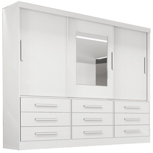 Guarda-Roupa 3 Portas(Sem Pés)Athenas 1,80 m Branco  - BIANCHI - Imagem 3